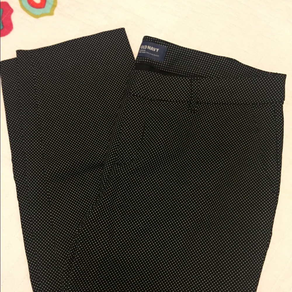 Navy and white polka dot Capris
